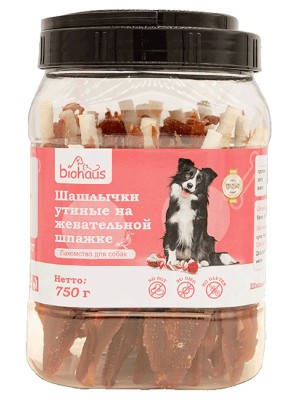 Шашлычки утиные на жевательной шпажке Biohaus BHS004 (750гр)