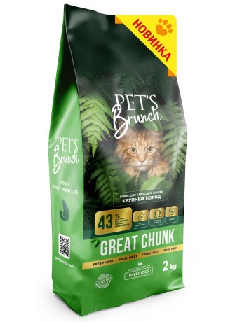 Корм сухой для кошек с говядиной Pet’s Brunch (2кг)