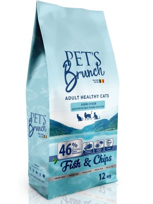 Корм сухой для кошек с рыбой Pet’s Brunch (12кг)