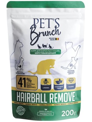 Корм сухой для кошек шерстевыводящий Pet’s Brunch (200гр)