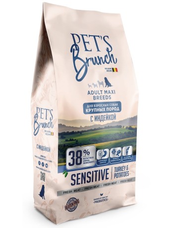 Корм сухой для собак крупных пород с индейкой Pet’s Brunch (11кг)
