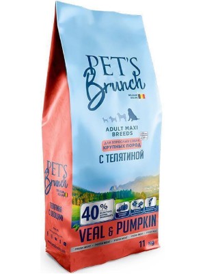Корм сухой для собак крупных пород с телятиной Pet’s Brunch (11кг)