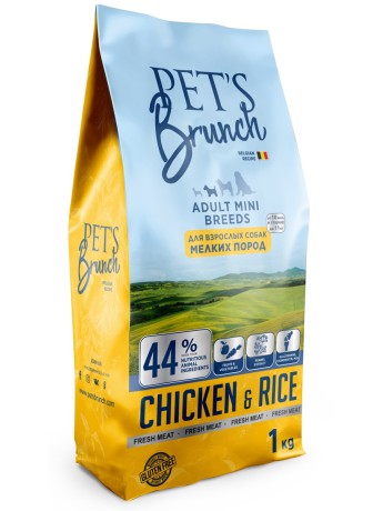 Корм сухой для собак мелких пород с курицей Pet’s Brunch (1кг)