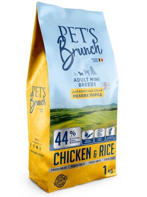 Корм сухой для собак мелких пород с курицей Pet’s Brunch (1кг)