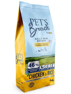 Корм сухой для собак мелких пород с курицей Pet’s Brunch (4кг)