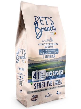 Корм сухой для собак миниатюрных с индейкой Pet’s Brunch (4кг)