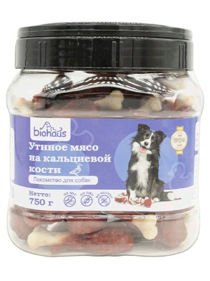 Утиное мясо на кальциевой кости BHS042 Biohaus 750 гр