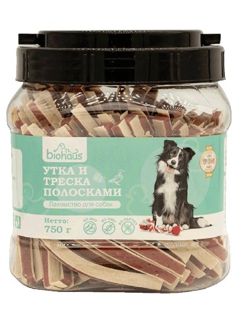 Утка и треска полосками BHS018 Biohaus (750гр)